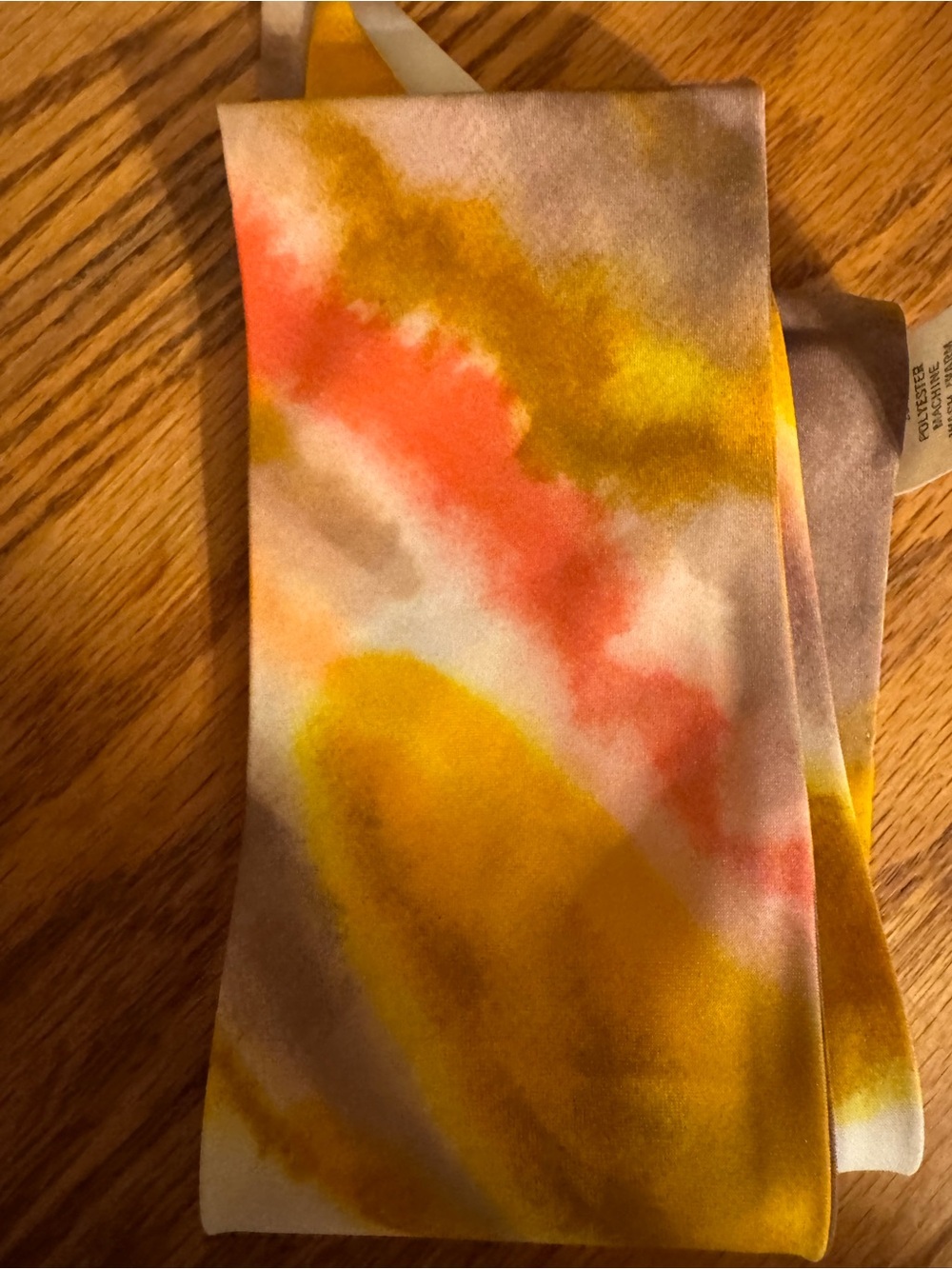 Colorful Abstract Watercolor Scarf - Yellow, Coral, Taupe
